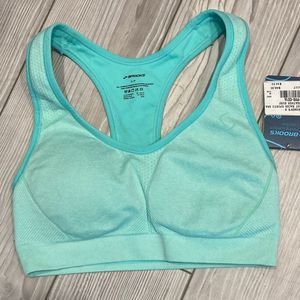 Brooks JustRight Racer Sports Bra Heather Surf ColorSize Small/Petite New